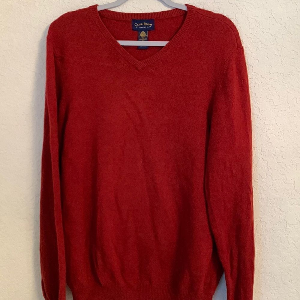Club Room by Charter Club Maroon Red Wool Men’s Sweater Size L